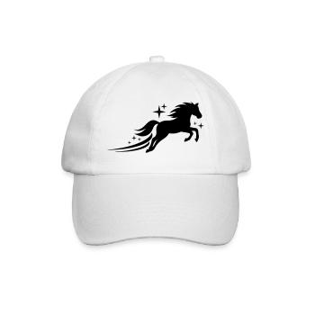 Pferd Galopp Sterne Schwarz Symbol - Baseballkappe - Weiß/Weiß - Vorne