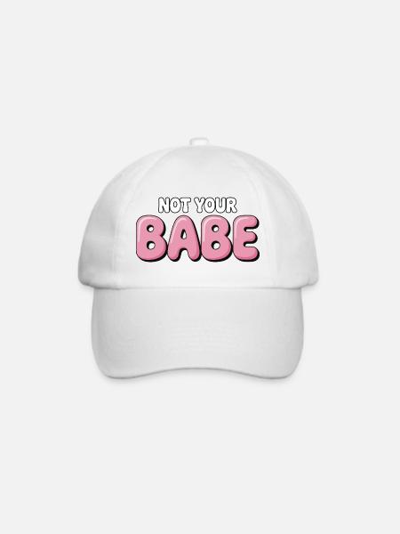 Not Your Babe - Statement Bubble Schrift - Baseballkappe - Weiß/Weiß