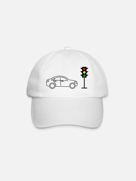 Ampel mit Auto - Baseballkappe - Weiß/Weiß
