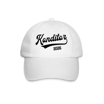 Konditor 2026 Beruf Konditorei Lehre Lehrling - Baseballkappe - Weiß/Weiß - Vorne