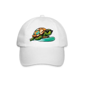 Hawaiianische Schildkröte Surfbrett - Baseballkappe - Weiß/Weiß - Vorne