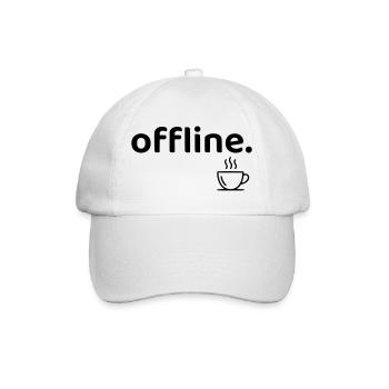 Offline minimalistisches Kaffee-Hemd - Baseballkappe - Weiß/Weiß - Vorne