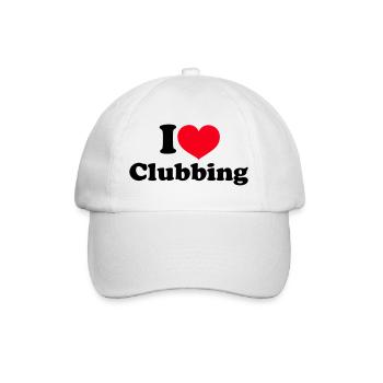I Love Clubbing - Baseballkappe - Weiß/Weiß - Vorne