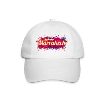 Marrakesch in Marokko Afrika Vintage Souvenir - Baseballkappe - Weiß/Weiß - Vorne