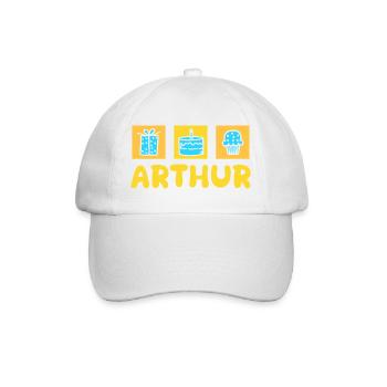 Arthur als Geschenk - Baseballkappe - Weiß/Weiß - Vorne