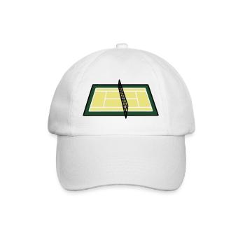 Tennisplatz Court Netz Geometrisch - Baseballkappe - Weiß/Weiß - Vorne