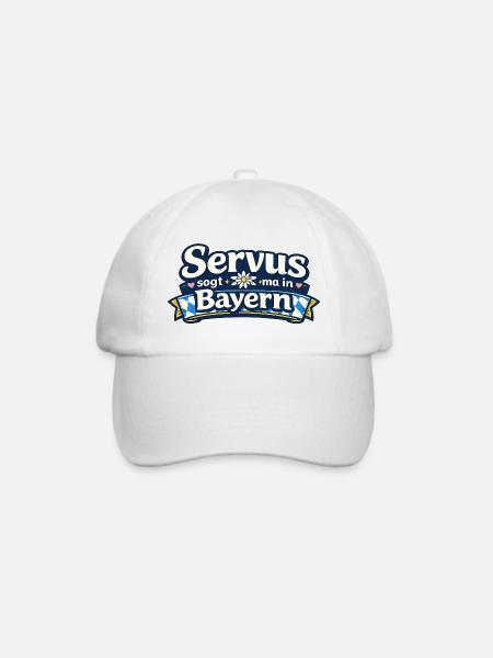 Servus in Bayern Grußdesign - Baseballkappe - Weiß/Weiß