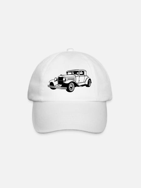 Klassischer Wagen - Baseballkappe - Weiß/Weiß