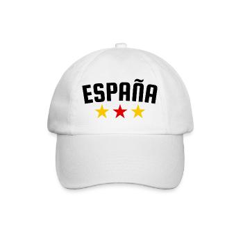 Spanien 3 Sterne Design - Baseballkappe - Weiß/Weiß - Vorne
