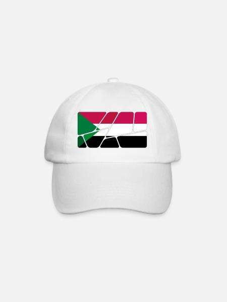 Sudan als Flagge - Baseballkappe - Weiß/Weiß