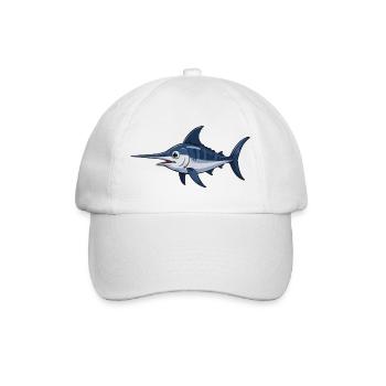 Marlin im Blau – Vektor - Baseballkappe - Weiß/Weiß - Vorne