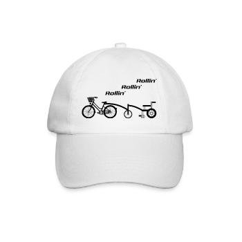Rollin‘ - Fahrrad und Rolli - Baseballkappe - Weiß/Weiß - Vorne