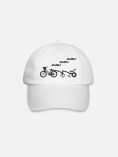 Rollin‘ - Fahrrad und Rolli - Baseballkappe - Weiß/Weiß