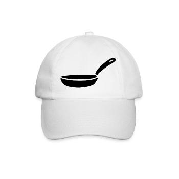 Pfanne Topf kochen Symbol Geschenk Koch  - Baseballkappe - Weiß/Weiß - Vorne