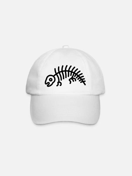 Dinosaurierknochen - Baseballkappe - Weiß/Weiß