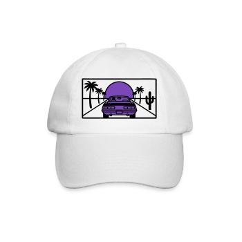 Nachtfahrt Highway Grafik - Baseballkappe - Weiß/Weiß - Vorne