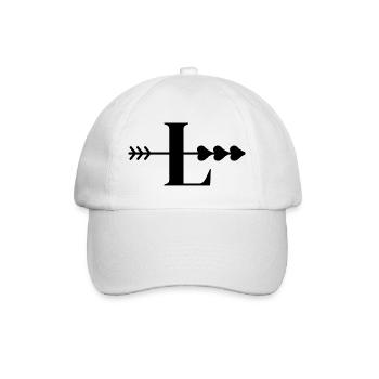 Letter I, Pfeilherz - Baseballkappe - Weiß/Weiß - Vorne