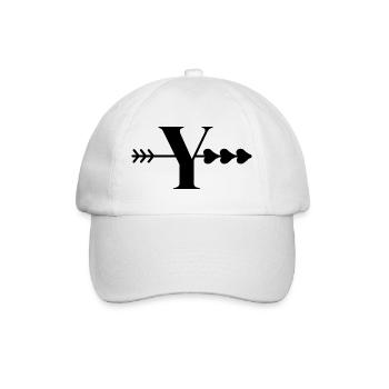 Buchstabe y Pfeil Herz - Baseballkappe - Weiß/Weiß - Vorne