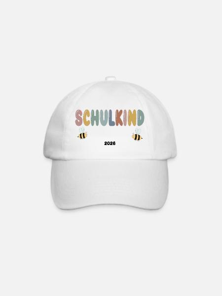 Schulkind mit Honigbienen - Baseballkappe - Weiß/Weiß