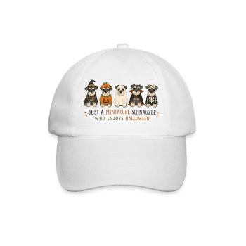 Halloween Miniaturschnauzer-Crew - Baseballkappe - Weiß/Weiß - Vorne