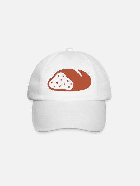 Bauernbrot Scheibe Grafik - Baseballkappe - Weiß/Weiß