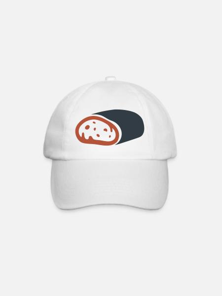 Brotlaib Scheibe Grafik - Baseballkappe - Weiß/Weiß