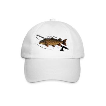 Angeln mit Rute Karpfen Fisch Petri Heil - Baseballkappe - Weiß/Weiß - Vorne
