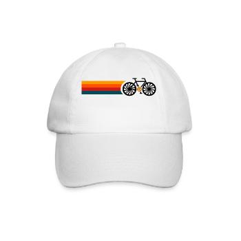 Retro-Sonnenuntergangs-Bunte Schleifen - Baseballkappe - Weiß/Weiß - Vorne