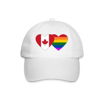 Kanada Regenbogen Flagge Herz - Baseballkappe - Weiß/Weiß - Vorne