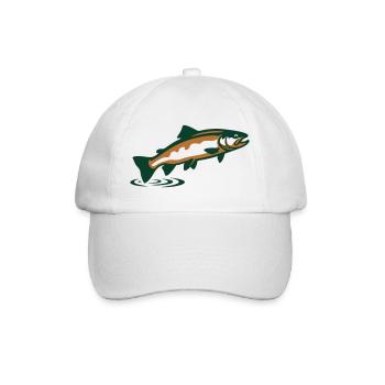 Forelle springend Grafik - Baseballkappe - Weiß/Weiß - Vorne