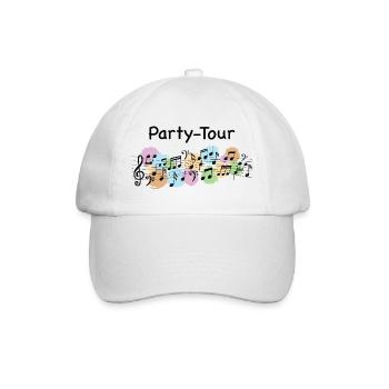 Party-Tour – Musikalischer Partyspaß - Baseballkappe - Weiß/Weiß - Vorne