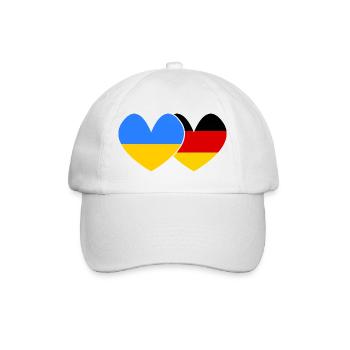 Ukraine Deutschland Freundschaft  - Baseballkappe - Weiß/Weiß - Vorne