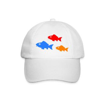 Bunte Fischsilhouetten Trio - Baseballkappe - Weiß/Weiß - Vorne