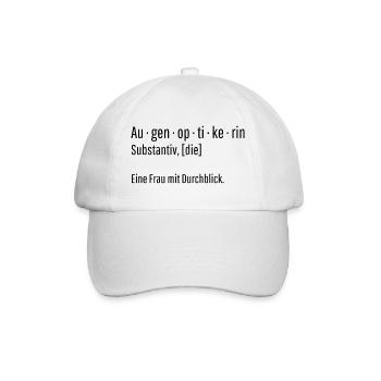 Augenoptikerin Substantiv Definition Geschenk - Baseballkappe - Weiß/Weiß - Vorne