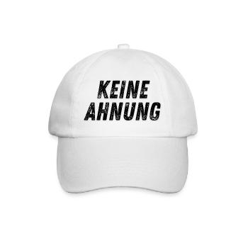 Keine Ahnung – Lustiges Statement T-Shirt - Baseballkappe - Weiß/Weiß - Vorne