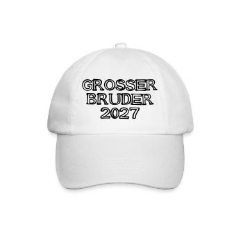 Großer Bruder 2027 Schriftzug handgezeichnet - Baseballkappe - Weiß/Weiß - Vorne