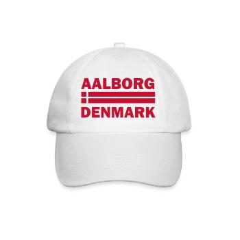 Aalborg-Dänemark-Flaggenmotiv - Baseballkappe - Weiß/Weiß - Vorne