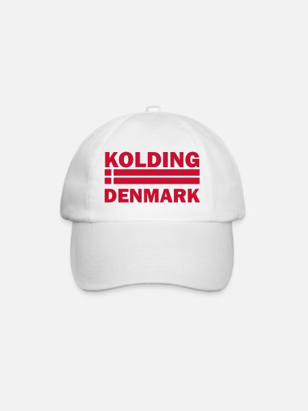 Kolding-Dänemark-Flaggen-Grafik - Baseballkappe - Weiß/Weiß