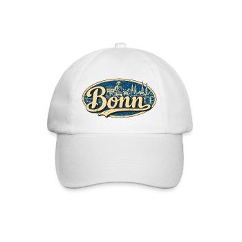 Bonn Vintage Stadtmotiv - Baseballkappe - Weiß/Weiß - Vorne