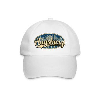 Augsburg Vintage Stadtmotiv - Baseballkappe - Weiß/Weiß - Vorne