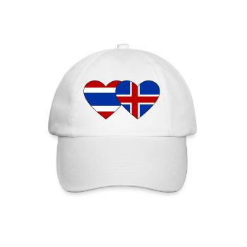 Thailand Island Flagge Herzform - Baseballkappe - Weiß/Weiß - Vorne