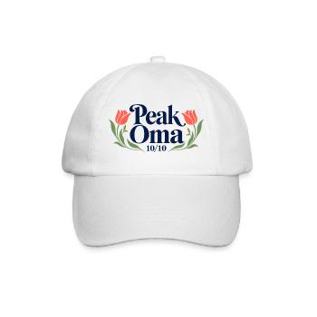 Peak Oma 10/10 – Geschenk für die beste Oma - Baseballkappe - Weiß/Weiß - Vorne