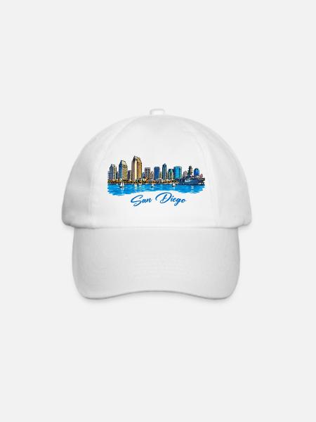 San Diego Skyline Küstenflair - Baseballkappe - Weiß/Weiß