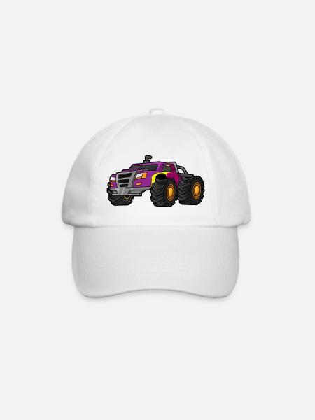 Monstertruck Big Wheels - Baseballkappe - Weiß/Weiß