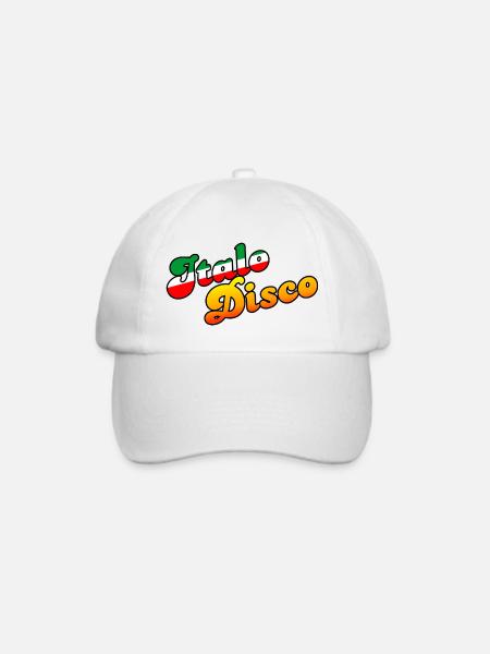 ITALO DISCO MUSIC (Schwarz auf Weiß) - Baseballkappe - Weiß/Weiß
