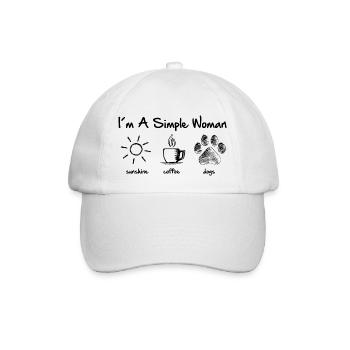 simple woman dog - Baseballkappe - Weiß/Weiß - Vorne