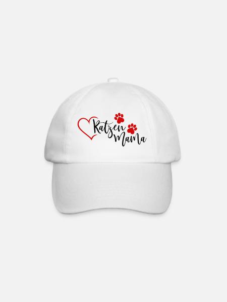 Katzen Mama - Baseballkappe - Weiß/Weiß