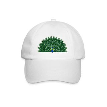 Pfau - Baseballkappe - Weiß/Weiß - Vorne