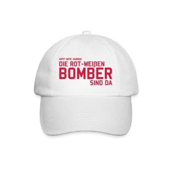 Die rot-weißen Bomber - Baseballkappe - Weiß/Weiß - Vorne