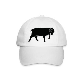 Ein laufender Schafbock - Baseballkappe - Weiß/Weiß - Vorne